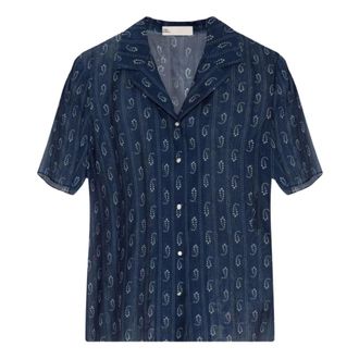 Tory Burch Camp Shirt - female - Tory Burch - Shirts - Blue - XS - Blouses & Shirts