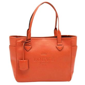 Loewe Pre-owned Tote Bag - Dames - Vintage Shopper - Oranje - ONE Size - Leer - Vintage