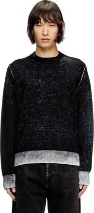 Diesel Reverse-print cotton jumper - Knitwear - Man - Black