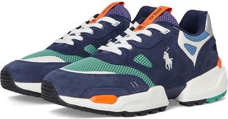 Polo Ralph Lauren Jogger Suede Mesh Sneaker Mens Shoes Head of Charles Color-Block : 11.5 D - Medium, Leather/Textile