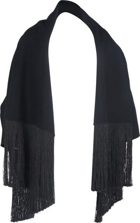 Toteme Fringed Scarf Jacket in Black Wool