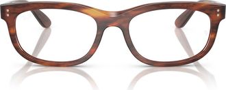 Ray-Ban Pillow 56mm Oval Optical Glasses in Striped Havana at Nordstrom