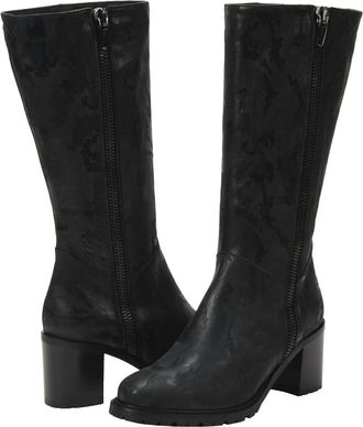 Ross & Snow Rosina Heeled Boots In Black Camo