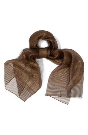 Saachi Silk Shimmering Scarf in Brown at Nordstrom Rack