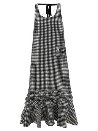 Ganni Black Polyester Midi Womens Dress