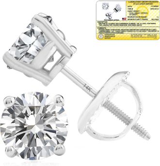 MAX + STONE 14k Yellow/White Gold 1/4-2 Carat IGI Certified Lab Grown Diamond Stud Earrings