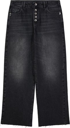 Patrizia Pepe Wide Jeans - Dames - Loose Fit Jeans - Zwart - W25 - Leer - Jeans
