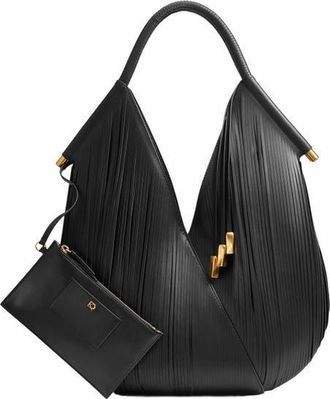 DKNY Baldwin Large Lasercut Shoulder Bag in Black/gold at Nordstrom