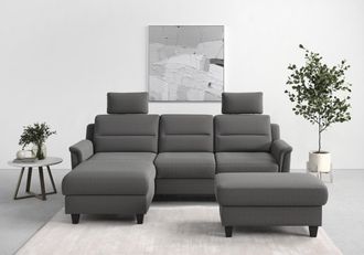 Sit&more Ecksofa »Farö L-Form« inklusive Federkern, wahlweise mit Bettfunktion und Bettkasten