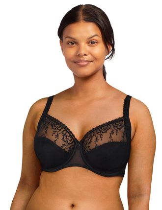 Chantelle Womens Every Curve Underwired Covering Bra - Beige Nylon - Size 36FF