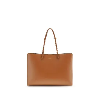 Jil Sander Brown Calf Leather Bos Taurus Shoulder Womens Bag