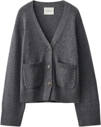 Lisa Yang V-hals Vest - Dames - Vesten - Grijs - M - Kasjmier - Truien & Vesten