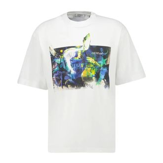 Off-white T-Shirts, male, White, Size: XL Cotton T-shirt with Logo