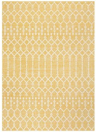 Jonathan Y Designs Ourika Moroccan Geometric Textured Weave Indoor/Outdoor Area Rug in Yellow/cream at Nordstrom, Size 4Ft 0In X 6Ft 0In