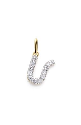 Monica Vinader Lab Grown Diamond Initial Pendant Charm in 14K Gold U at Nordstrom