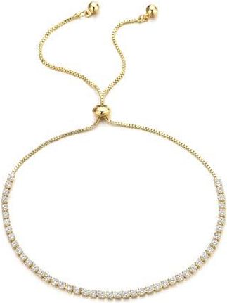 Adornia White Rhodium Plated Swarovski Crystal Accented Lariat Bracelet in Gold at Nordstrom Rack