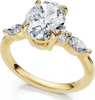 Pompeii3 1 3/4Ct Oval Diamond Nadia Engagement Ring 14k Gold or Platinum Lab Grown