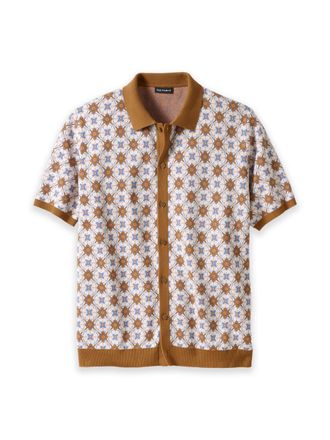 Paul Fredrick Cotton Button Front Polo
