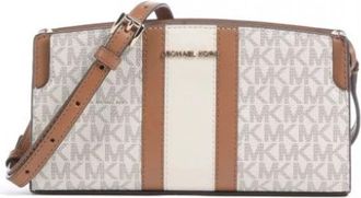 Michael Kors Becca Small Crossbody - Dames - Schoudertassen - Beige - ONE Size - Leer - Tassen