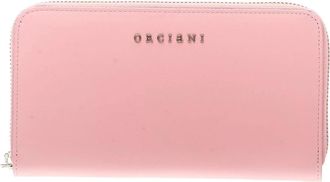 Orciani Zip Around Zachte Leren Portemonnee - Dames - Portefeuilles - Roze - ONE Size - Leer - Accessoires