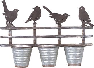 Novità Home Pot holders with little birds, black