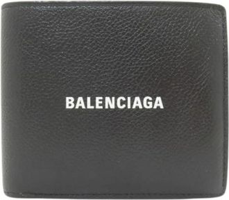 Balenciaga Pre-owned Vintage Bi-fold Portemonnee - Heren - Vintage Accessoires - Zwart - ONE Size - Leer - Vintage