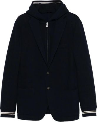 Eleventy Giacca con cappuccio - Blu