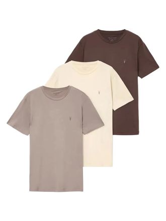 AllSaints Set van drie T-shirts met logo - Beige