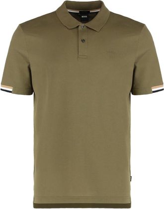 HUGO BOSS Olive Regular Fit Striped Polo