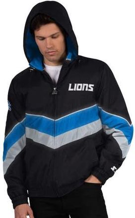 Starter Mens Starter Black/Blue Detroit Lions Thursday Night Gridiron Full-Zip Jacket at Nordstrom, Size Xx-Large