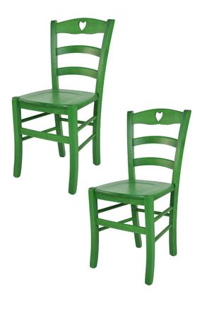 Tommychairs Tommychairs 2 Sillas Cuore En Madera De Haya Anilina Verde