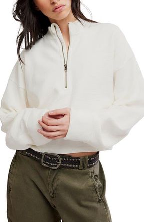 Free People We The Free Celeste Quarter-Zip Pullover in Clean Ivory at Nordstrom, Size X-Large