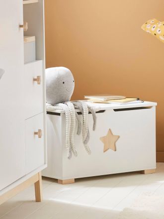 Vertbaudet Kinderzimmer Spielzeugtruhe Grosser B&auml;r weiss/natur