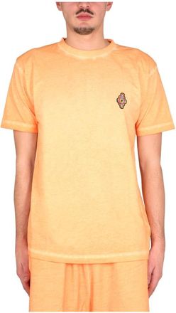 Marcelo Burlon Sunset Cross Regular T-Shirt - Heren - T-shirts - Oranje - L - Katoen - Tops