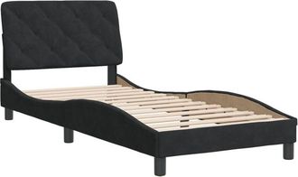 vidaXL Estructura De Cama Sin Colch&oacute;n Terciopelo Negro 90x200 Cm Vidaxl
