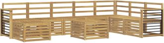 vidaXL Conjunto De Sof&aacute;s De Exterior 9 Uds. Blanco Vidaxl