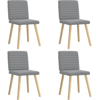 vidaXL Sillas De Comedor 4 Unidades Tela Gris Claro Vidaxl