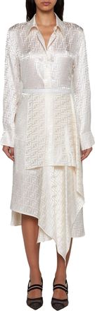Fendi Womens White Ff Silk Shirt Ivory