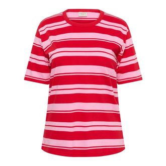 Kaffe Curve KCwinni Multistripe LS T-Shirt - Dames - Tops - Veelkleurig - Maat: M Katoen