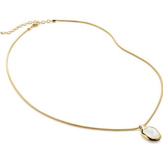 Monica Vinader Odyssey Stone Pendant Necklace in Yellow Gold at Nordstrom