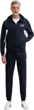 Emporio Armani Zomerblok Pure Katoen Trainingspak met Capuchon - Heren - Trainingspakken - Blauw - L - Katoen - Fitness