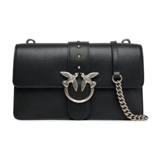 Pinko Love Bag One - Dames - Schoudertassen - Zwart - ONE Size - Katoen - Tassen