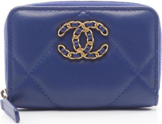 Chanel Blue Leather Coin Purse/Coin Case (Pre-Owned)