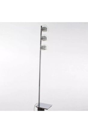 Netlighting Avignon 3 Light Floor Lamp Chrome Fitting in Grey