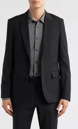 BOSS Houston Solid Wool Suit Jacket in Black at Nordstrom, Size 38