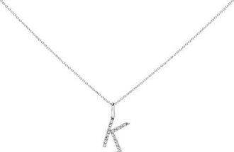 House of Brilliance Sterling Silver Diamond Accent A-Z Initial Pendant Necklace in Sterling Silver |K at Nordstrom