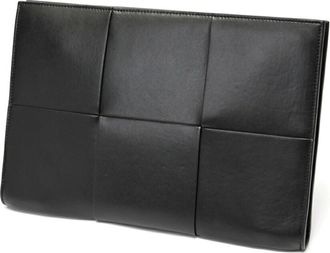 Bottega Veneta Black Intrecciato Clutch Bag Document Case (Pre-Owned)