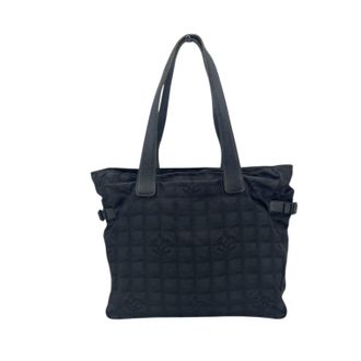 Chanel Womens Cloth Tote Bag Classic CC Shopping - Black Cotton - One Size