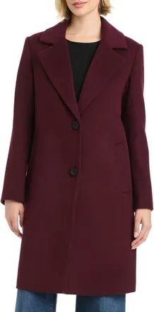 Vince Camuto Boyfriend Longline Coat in Garnet at Nordstrom, Size X-Small