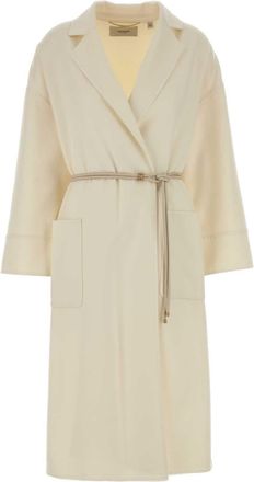 Agnona Ivory Wool Blend Coat